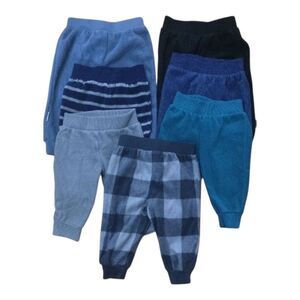 Baby Boys Fleece Bottoms Set - Black, Blue, Gray